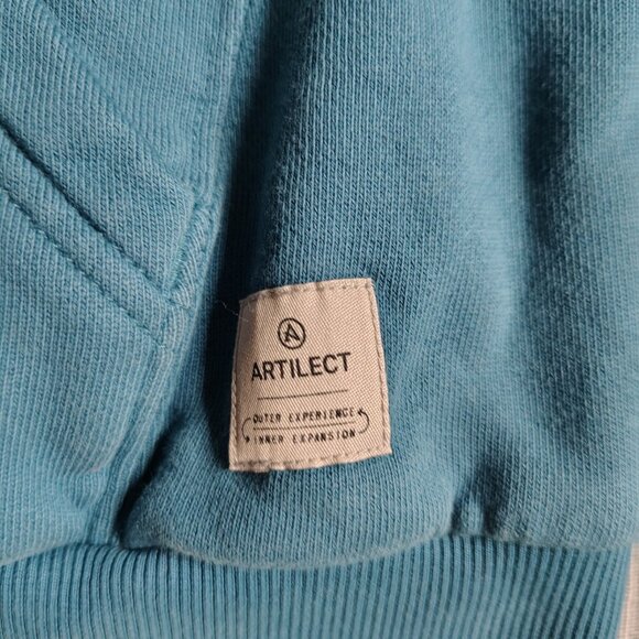 Artilect Studios Pullover Hoodie Womens Size Large Blue 5050 Drip Logo Organic - Picture 3 of 15